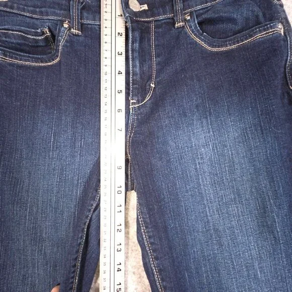 White House Black Market Women's Denim Jeans Slim Ankle Flat Front Blue Size 10R - Picture 5 of 10